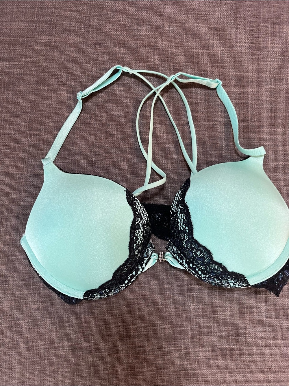 Light blue Lace-Trim Push-Up Bra